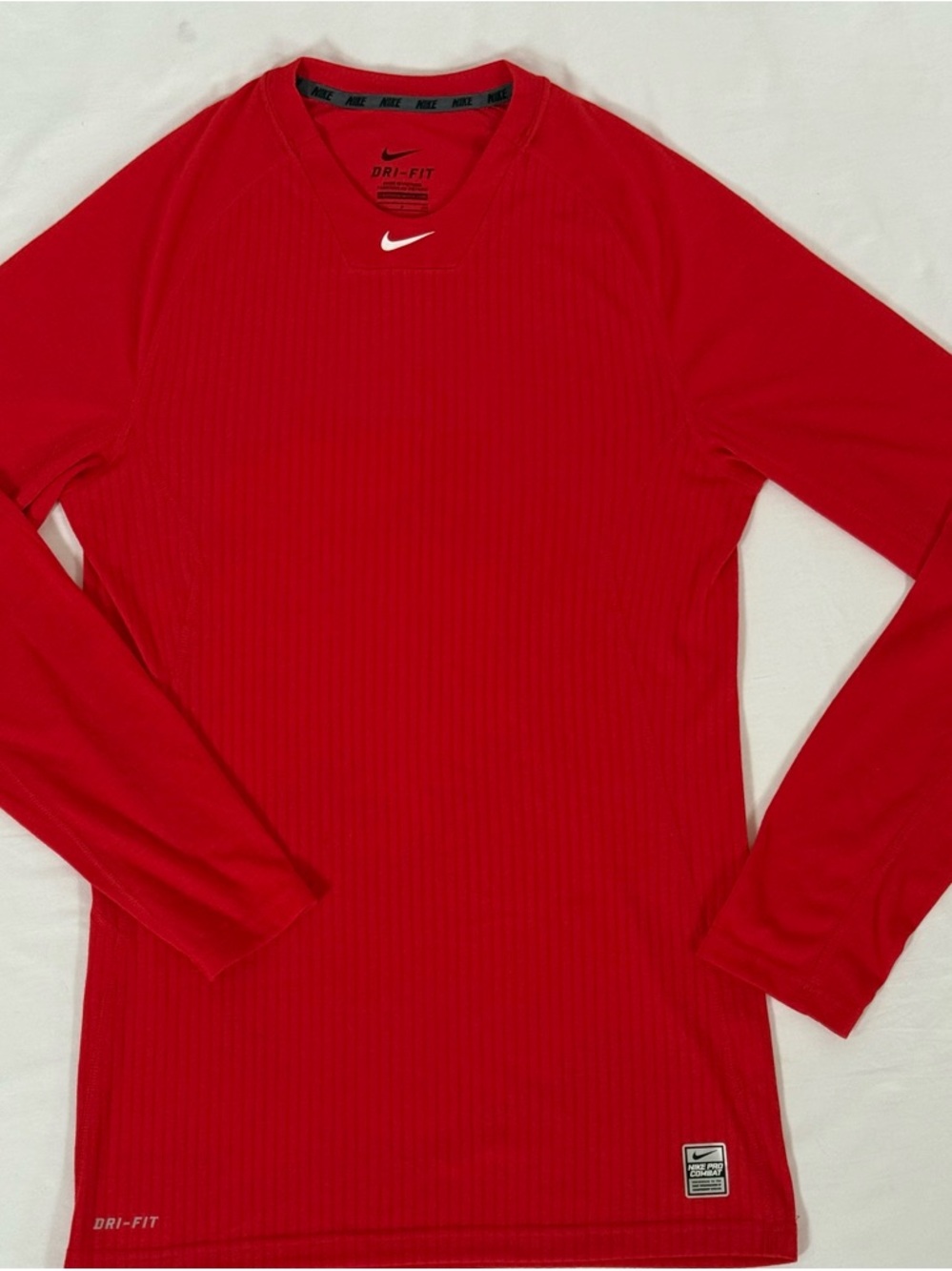 Nike Pro Combat Baseball Shirt Red Mens Size Small